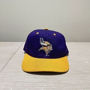 Vintage Minnesota Viking Hat Cap SnapBack Purple Golf NFL Logo Football Cotton